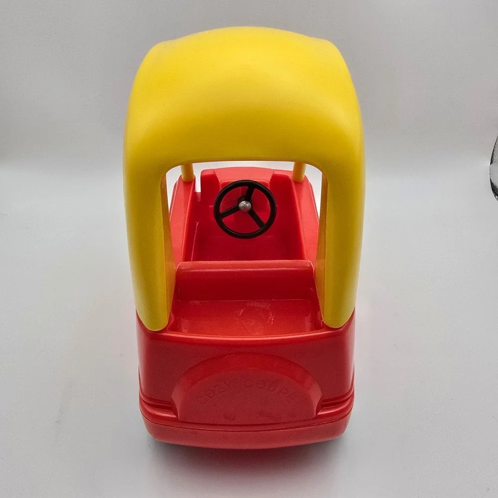 Vintage Little Tikes Dollhouse Cozy Coupe Car  Miniature Toy Red Yellow Black